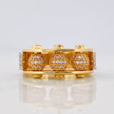 Anillo Bolas de Fuego 11.7g / T9 3/4 Dos Oros Amarillo Blanco 18K