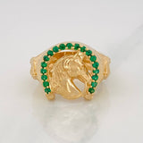 Anillo Herradura Caballo 13.45g / T8 1/2 Oro Amarillo 18K