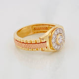 Anillo Halo Correa 7.6g / T10 Dos Oros Amarillo Rosa 18K