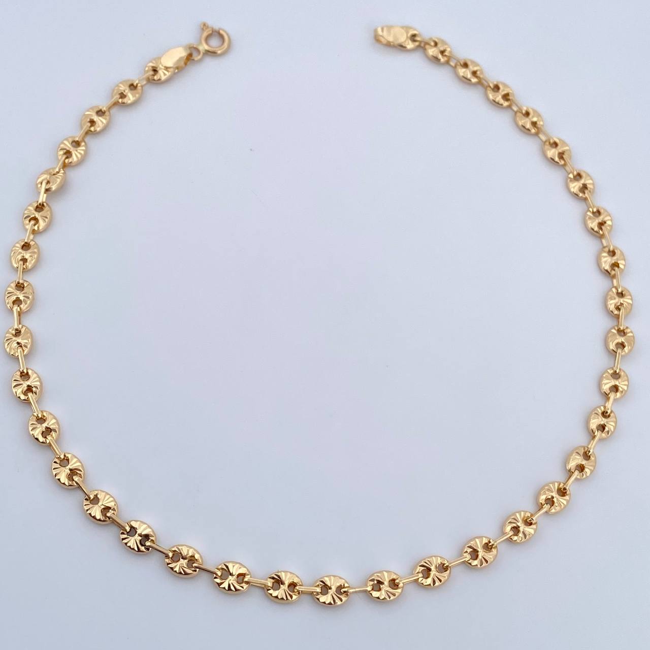 Tobillera GC 4.25gr / 25.8cm / 4mm Diamantada Oro Amarillo 18K $