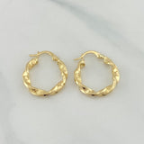 Candongas Entorchadas Tornillo 1.9 g / 2.3 cm Oro Amarillo 18K