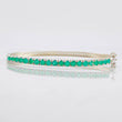 Pulso Carril Tupido Esmeraldas 1.16Qts 6.8g / 16.8cm / 3.3mm Plata 925