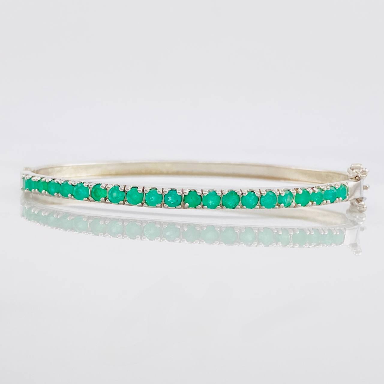 Pulso Carril Tupido Esmeralda 78pts 6.7g / 18.6cm / 3.3mm Plata 925