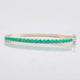Pulso Carril Tupido Esmeraldas 1.16Qts 6.8g / 16.8cm / 3.3mm Plata 925