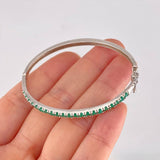 Pulso Carril Tupido Esmeralda 78pts 6.7g / 18.6cm / 3.3mm Plata 925