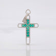 Dije Cruz Silueta Tupida Esmeraldas 28pts 1.9g / 3.5cm Plata 925