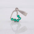 Dije Corazón Silueta Esmeraldas 10pts 0.6g / 1.7cm Plata 925