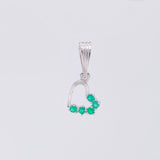 Dije Corazón Silueta Esmeraldas 10pts 0.6g / 1.7cm Plata 925