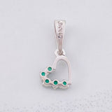 Dije Corazón Silueta Esmeraldas 10pts 0.6g / 1.7cm Plata 925