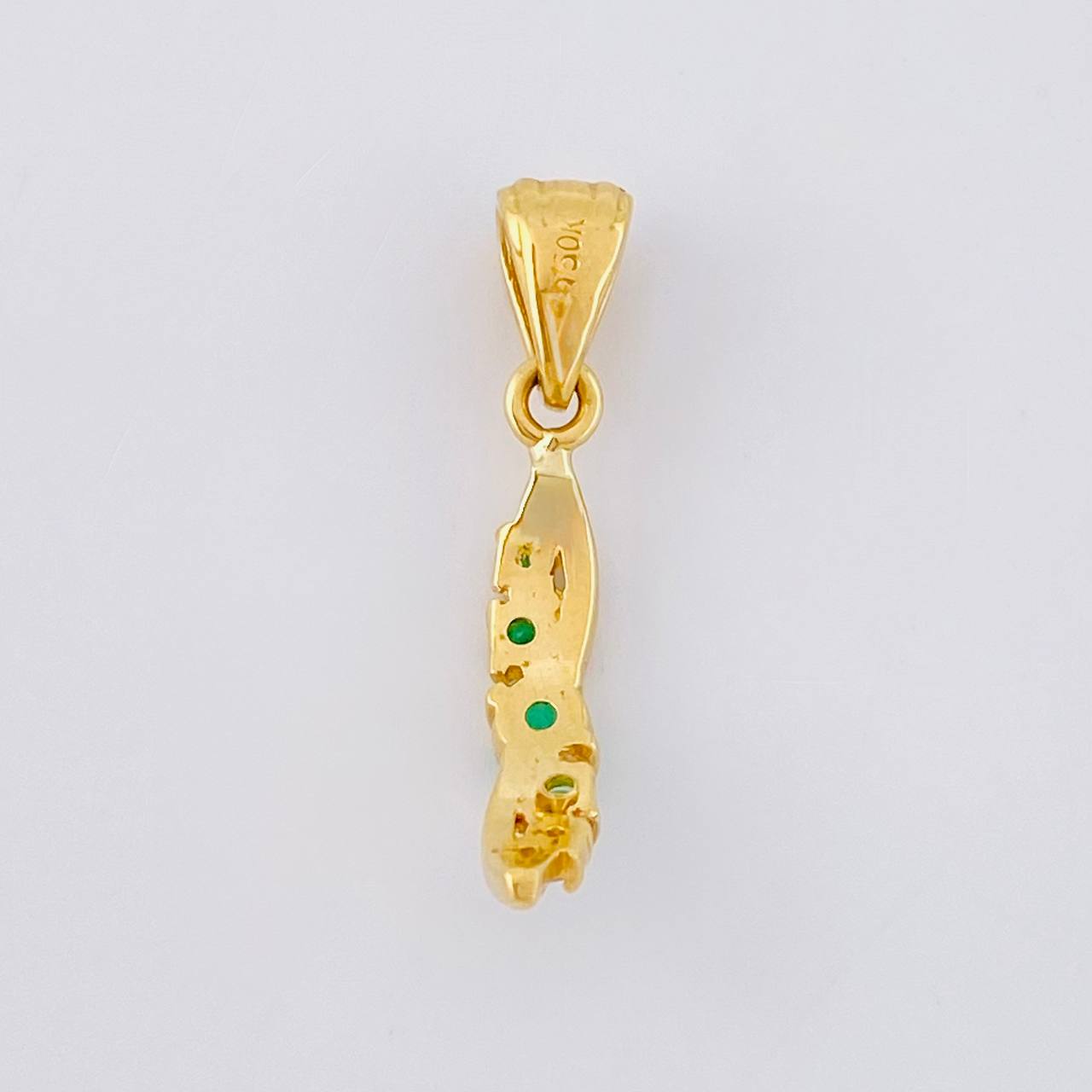 Dije Infinito Parcial 1.55gr / 2.6cm / Esmeraldas 26pts Oro Amarillo 18K (Joya)