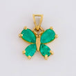 Dije Mariposa Rectangular 55pts Esmeraldas 1.8gr / 1.6cm / Oro Amarillo 18K