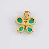 Dije Mariposa Rectangular 55pts Esmeraldas 1.8gr / 1.6cm / Oro Amarillo 18K