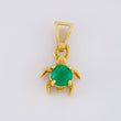 Dije Tortuga 25pts Esmeraldas 0.9gr / 1.4cm / Oro Amarillo 18K