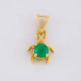 Dije Tortuga 25pts Esmeraldas 0.9gr / 1.4cm / Oro Amarillo 18K