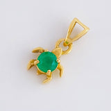 Dije Tortuga 25pts Esmeraldas 0.9gr / 1.4cm / Oro Amarillo 18K