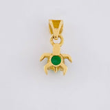Dije Tortuga 25pts Esmeraldas 0.9gr / 1.4cm / Oro Amarillo 18K