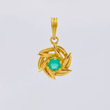 Dije Helice 2gr / 2.1cm / Esmeralda 30pts Oro Amarillo (Joya)