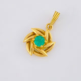 Dije Helice 2gr / 2.1cm / Esmeralda 30pts Oro Amarillo (Joya)