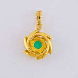 Dije Helice 2gr / 2.1cm / Esmeralda 30pts Oro Amarillo (Joya)