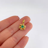 Dije Helice 2gr / 2.1cm / Esmeralda 30pts Oro Amarillo (Joya)