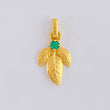 Dije Hoja Triple 1.7gr / 2.3cm / Esmeralda 9pts Oro Amarillo (Joya)