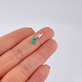 Dije Cruz Florencial 45pts Esmeraldas 8pts Diamantes 2gr / 3cm / Oro Amarillo 18K