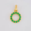 Dije Circulo 26pts Esmeraldas 1.75gr / 2cm / Oro Amarillo 18K