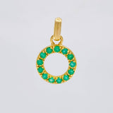 Dije Circulo 26pts Esmeraldas 1.75gr / 2cm / Oro Amarillo 18K