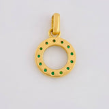 Dije Circulo 26pts Esmeraldas 1.75gr / 2cm / Oro Amarillo 18K