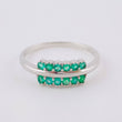 Anillo Rama Linea Doble 2.5gr / T7 1/2 / Esmeraldas 37pts Oro Blanco 18K (Joya)