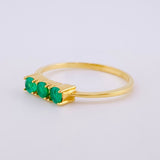 Anillo Trinity Esmeraldas 36pts 1.85gr / T7 3/4 / Oro Amarillo 18K