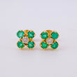 Topos Trebol Cuatro Petalos Esmeralda 80pts Diamantes 20pts 2.05gr / 6mm Oro Amarillo 18K