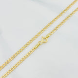 Cadena Cubana 2.8g / 60cm / 2.4mm Oro Amarillo 18K