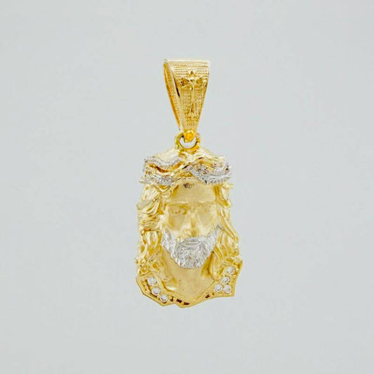 Dije Rostro cristo 3.5g / 3cm Dos Oros Amarillo Blanco 18K