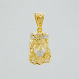 Dije Rostro cristo 3.5g / 3cm Dos Oros Amarillo Blanco 18K