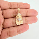 Dije Rostro cristo 3.5g / 3cm Dos Oros Amarillo Blanco 18K
