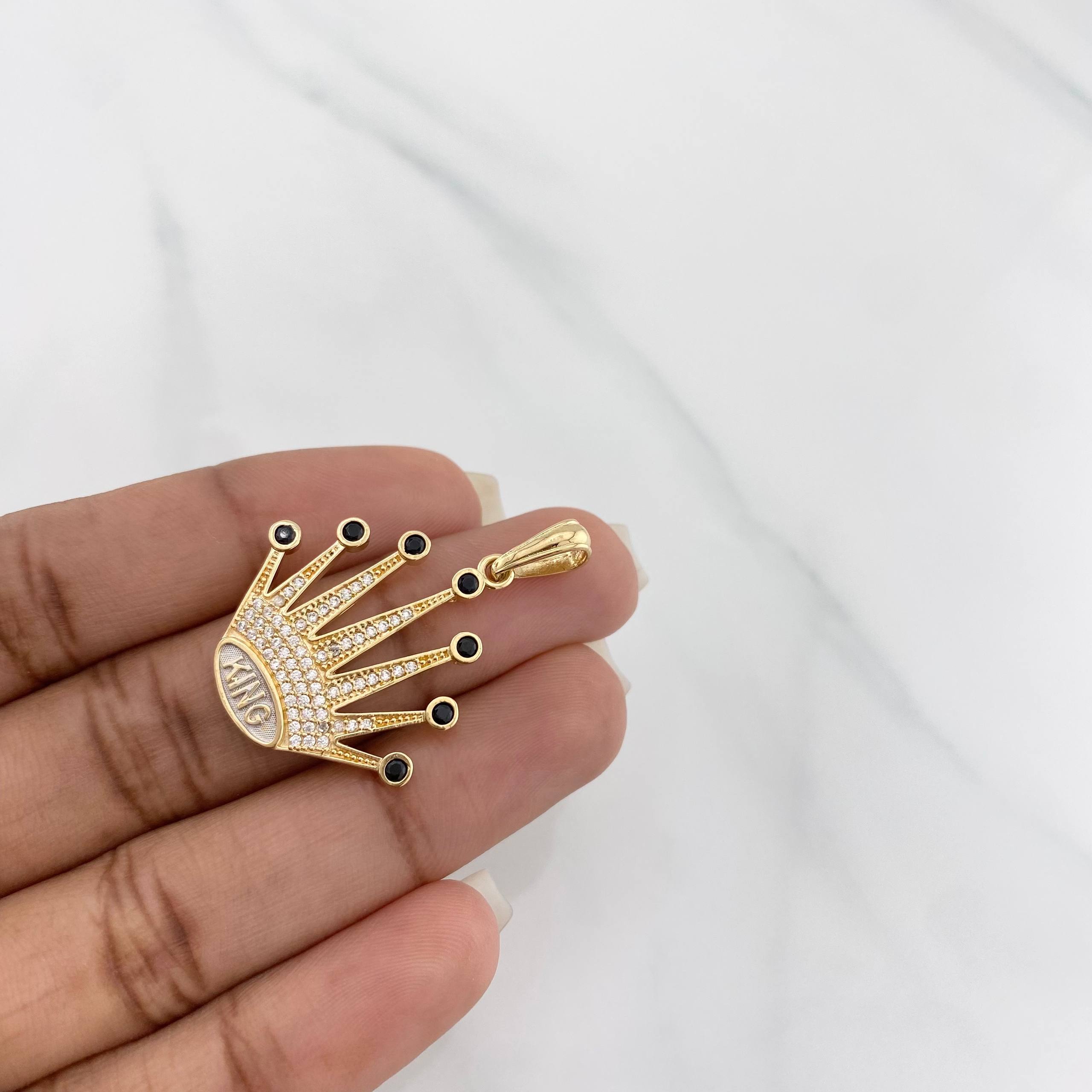 Dije Corona king 4.5g / 3.5cm Oro Amarillo 18K