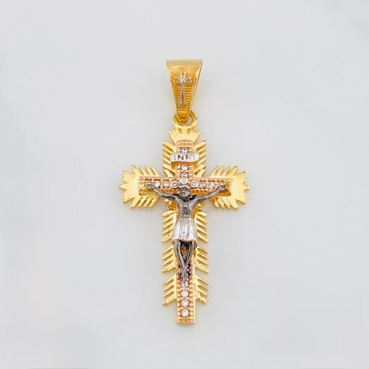 Dije Cruz cristo milagroso 3.8g / 4cm Tres Oros 18K