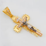 Dije Cruz cristo milagroso 3.8g / 4cm Tres Oros 18K