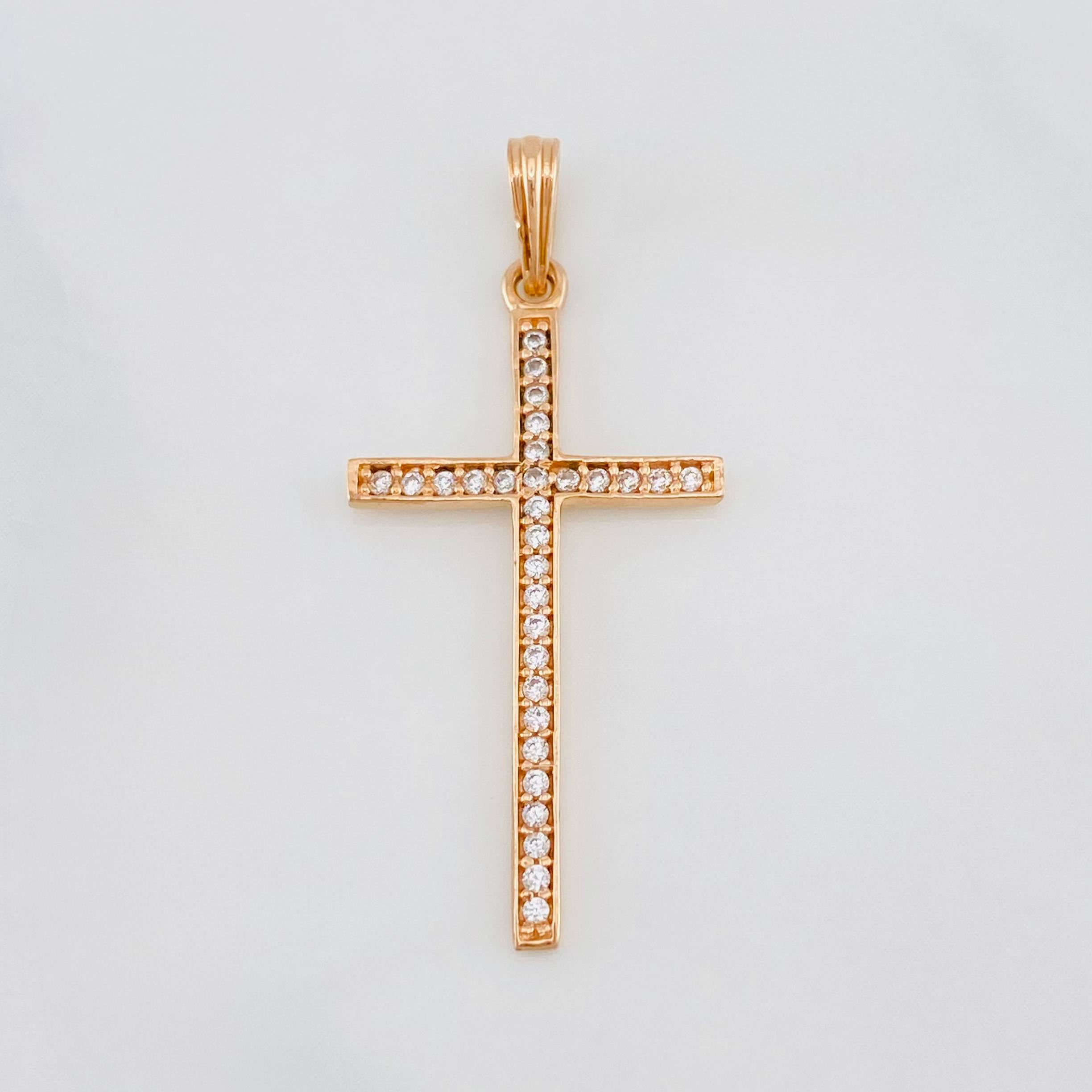 Dije Cruz 0.95g / 3.3cm Oro Rosa 18K