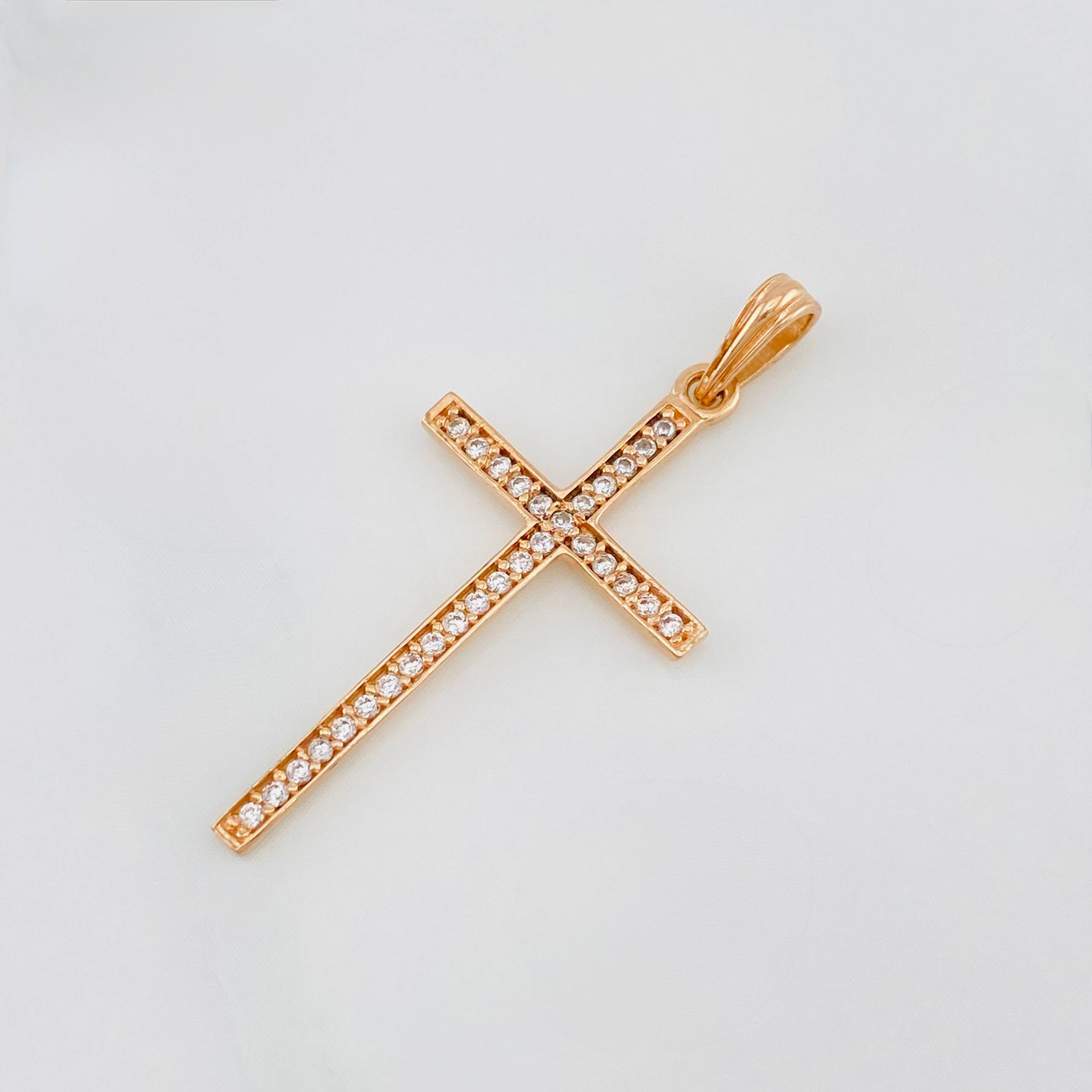 Dije Cruz 0.95g / 3.3cm Oro Rosa 18K