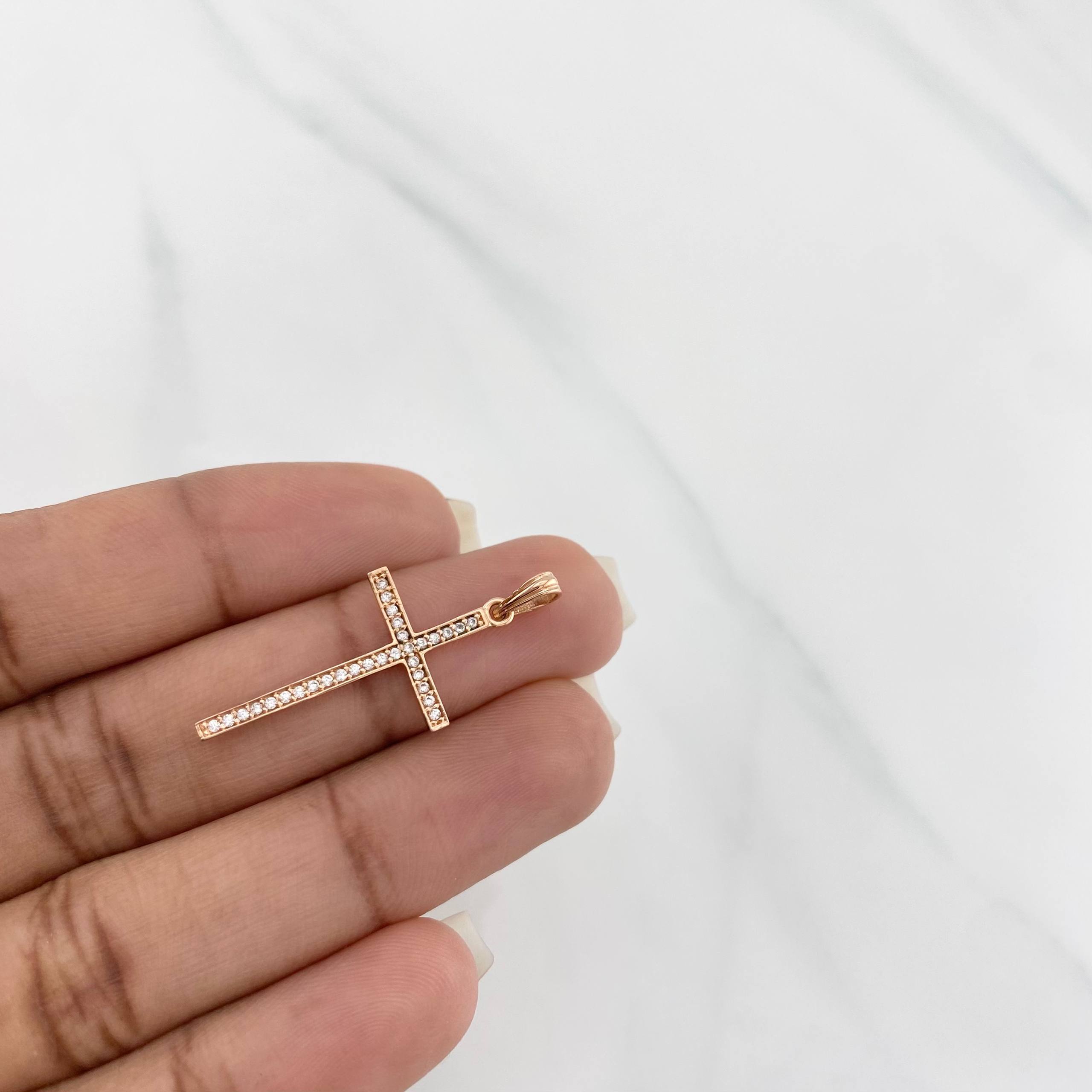 Dije Cruz 0.95g / 3.3cm Oro Rosa 18K