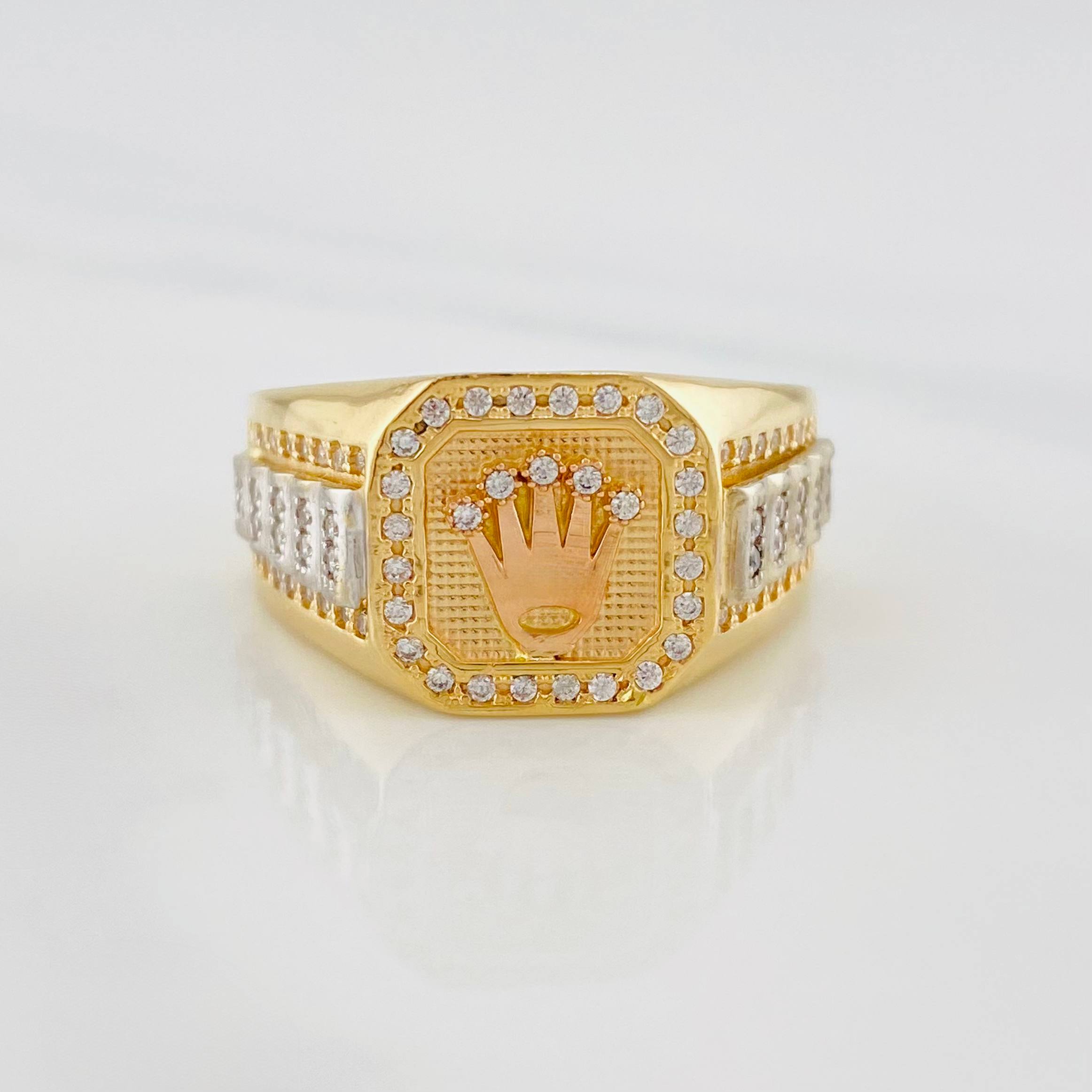 Anillo Corona 7.35g / T9 1/2 Tres Oros 18K