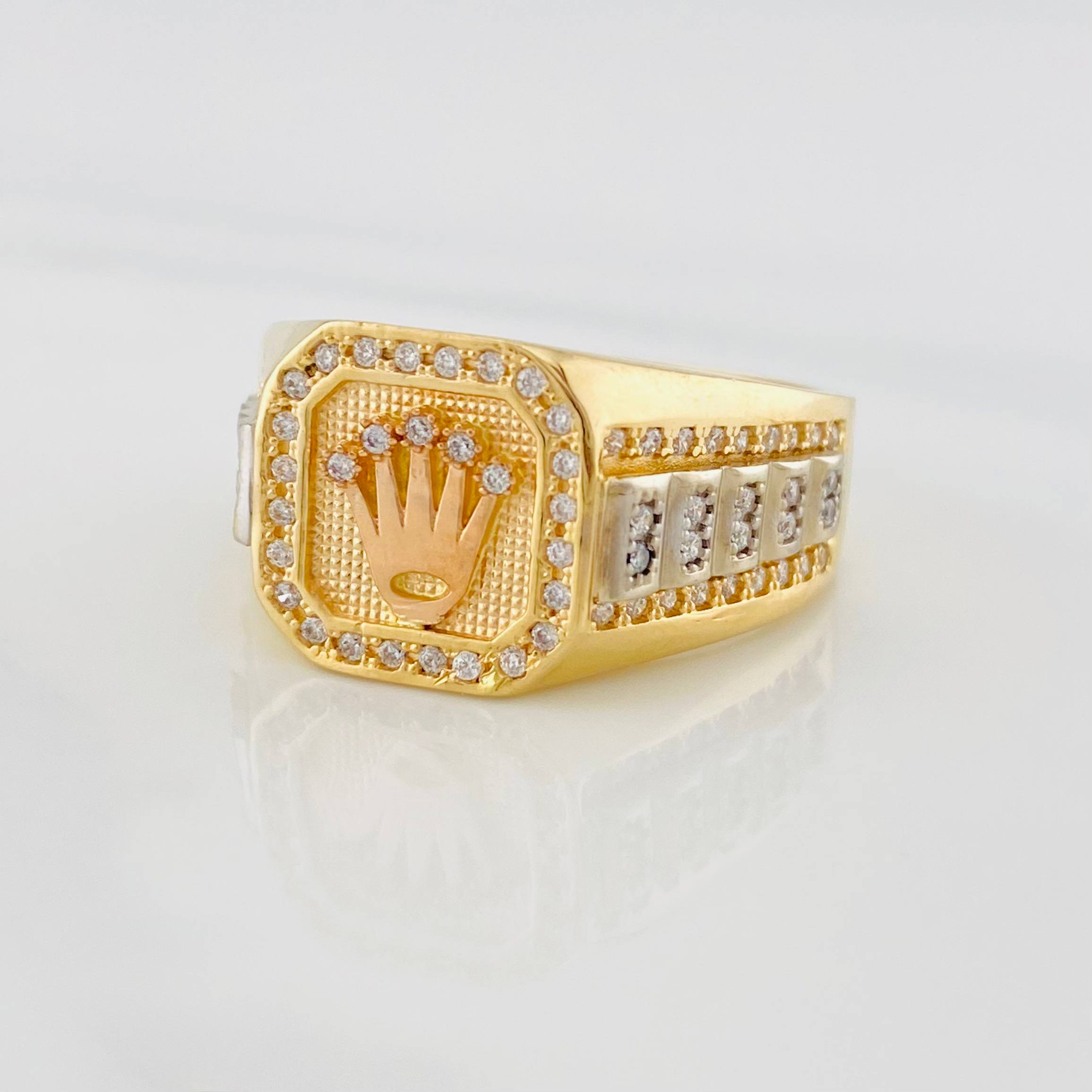 Anillo Corona 7.35g / T9 1/2 Tres Oros 18K