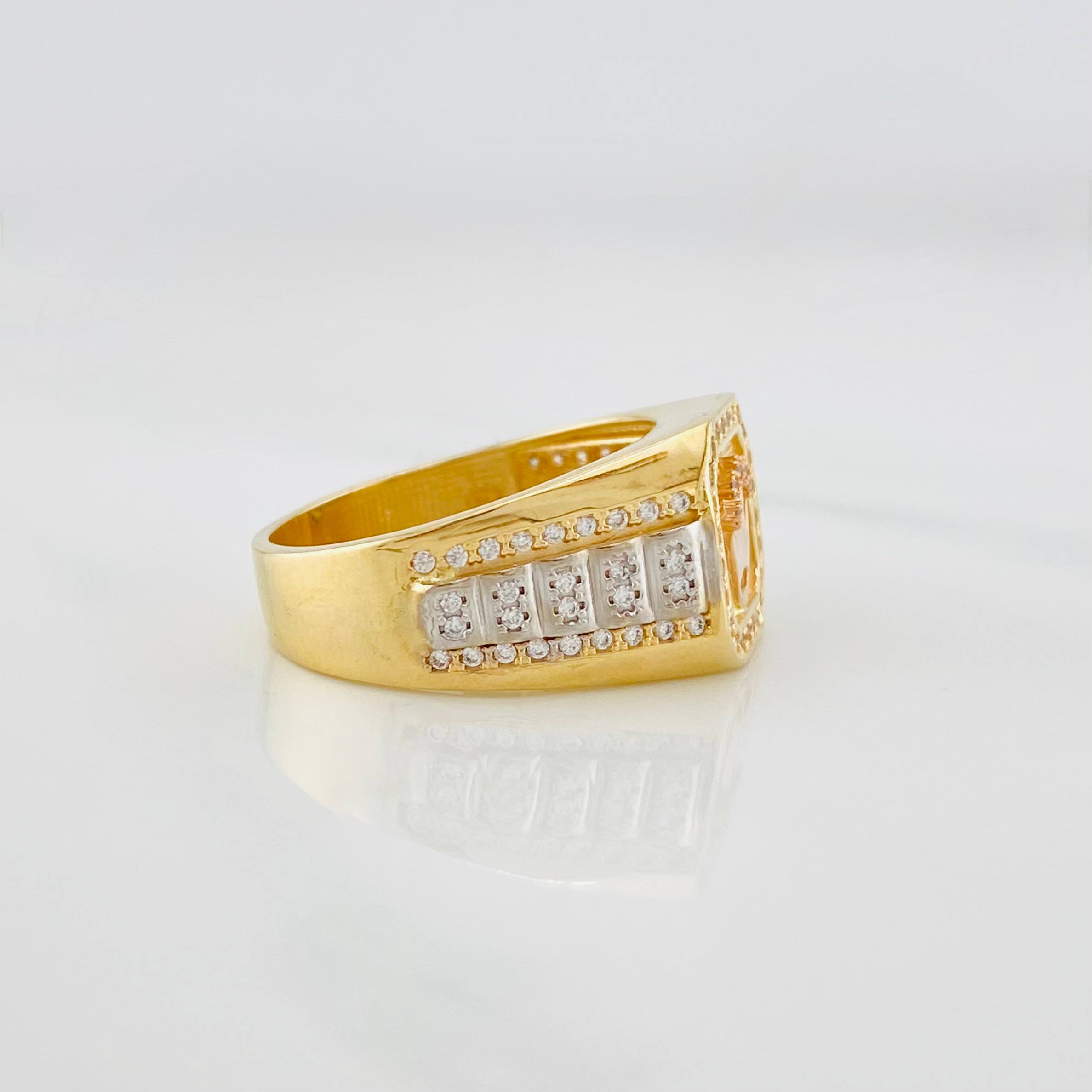 Anillo Corona 7.35g / T9 1/2 Tres Oros 18K