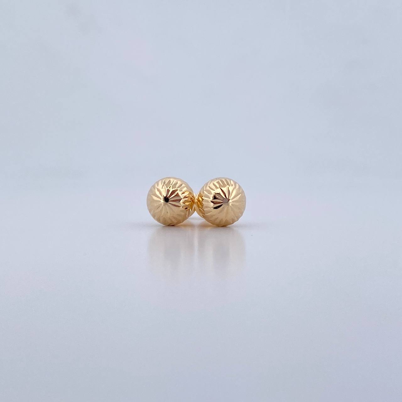 Topos Bola 1.3gr / 8mm Diamantadas Oro Amarillo 18K &