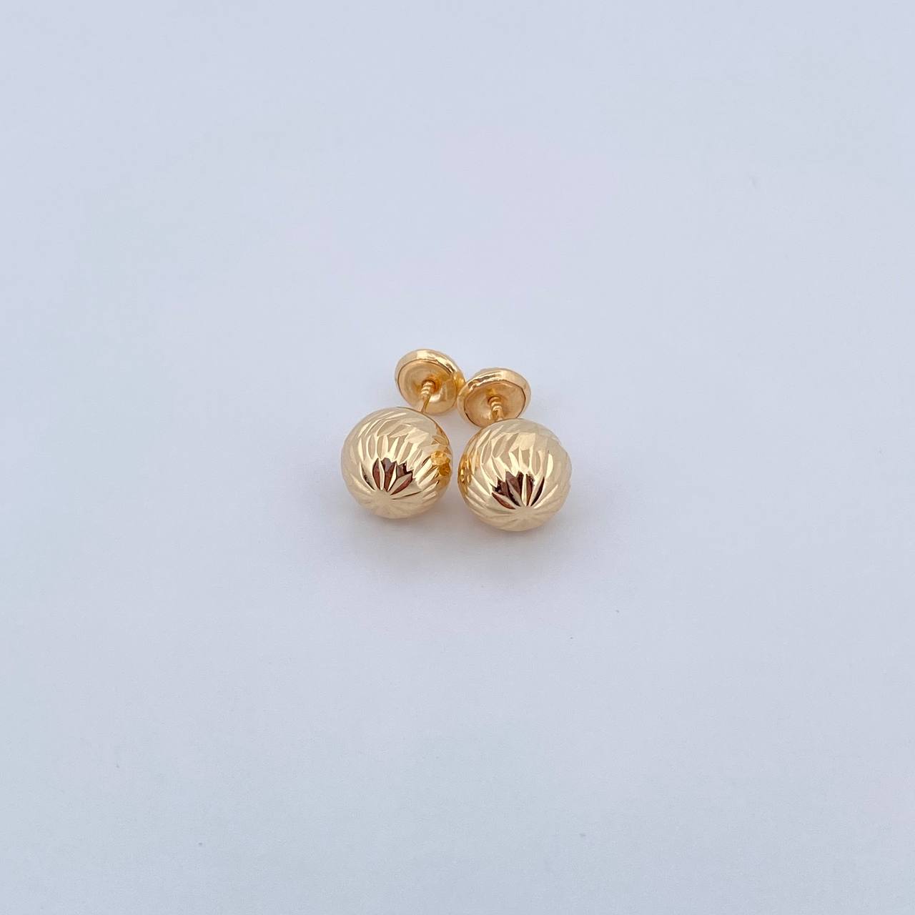 Topos Bola 1.3gr / 8mm Diamantadas Oro Amarillo 18K &