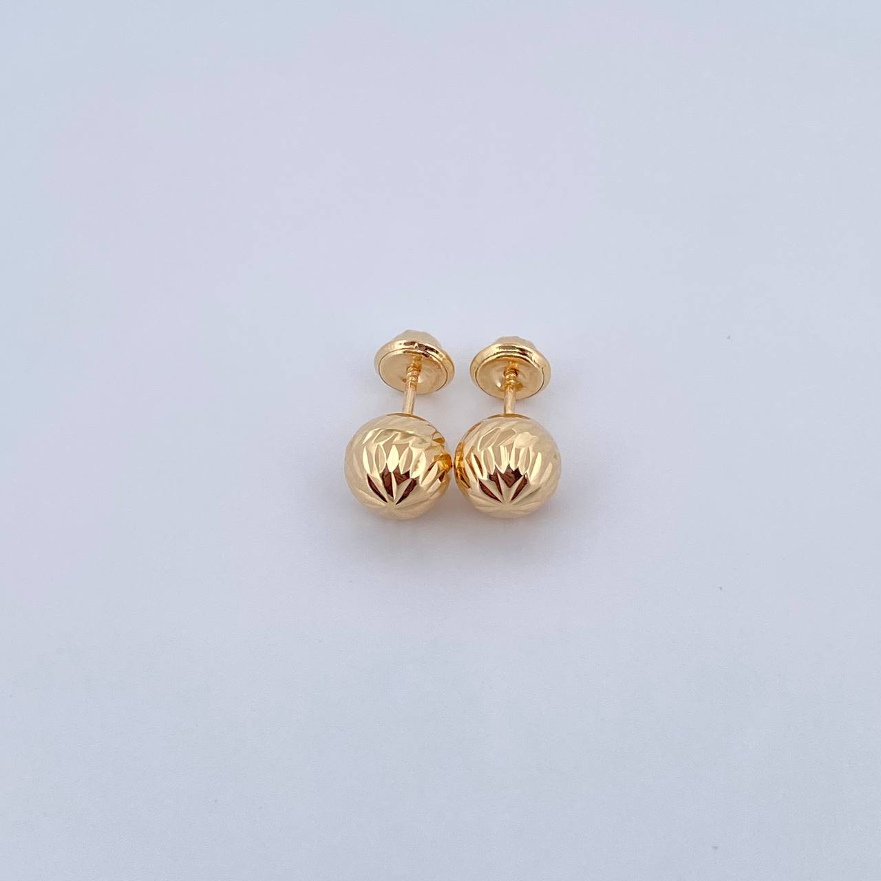 Topos Bola 1.05gr / 7mm Diamantadas Oro Amarillo 18K &