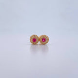Topos Halo Circulo 1.3gr / Circones Fucsia Blancos Oro Amarillo 18K &