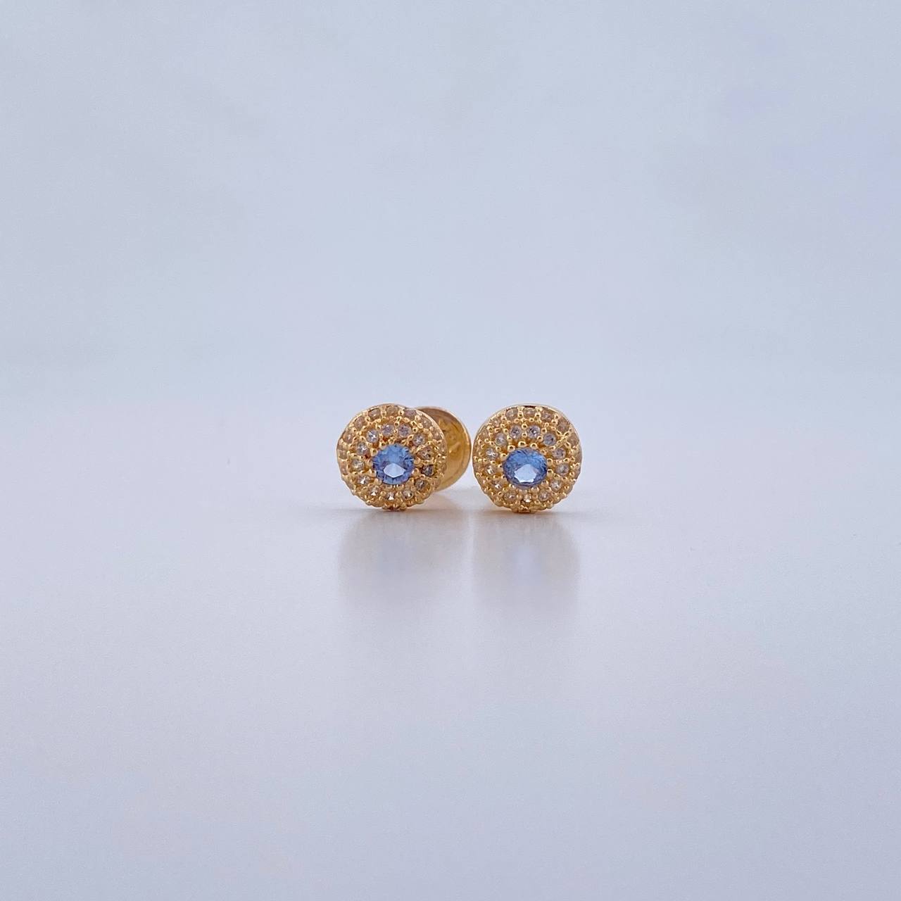 Topos Halo Circulo 1.3gr / Circones Azul Blancos Oro Amarillo 18K &